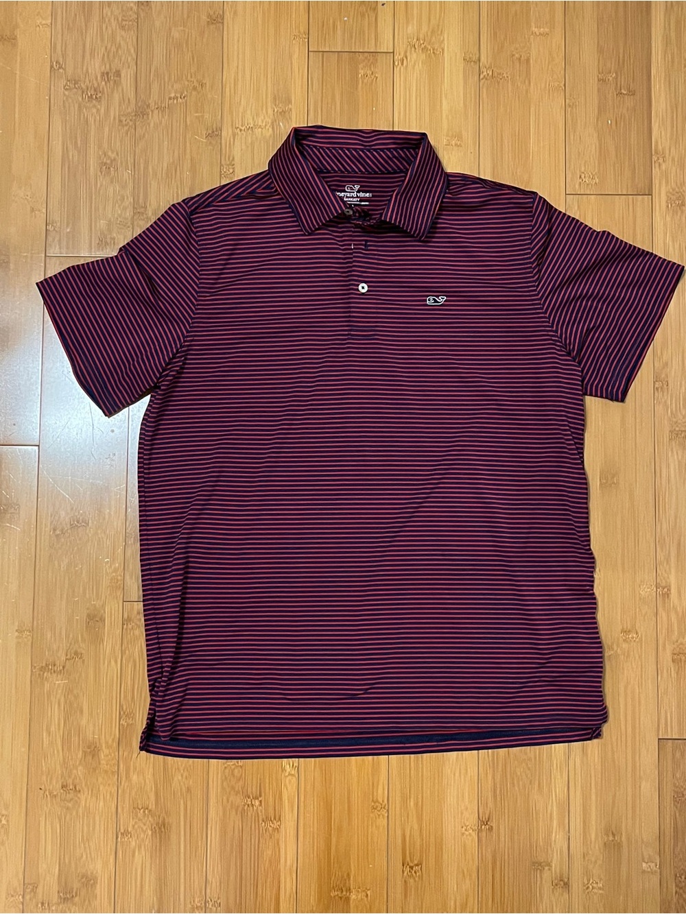 Vineyard Vines performance Striped Polo Shirt red and navy blue size XL